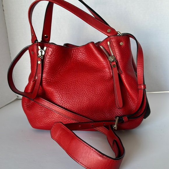 AUTHENTIC MAIDSTONE TOTE LEATHER AND HOUSE CHECK CANVAS RED BURBERRY - Picture 5 of 16